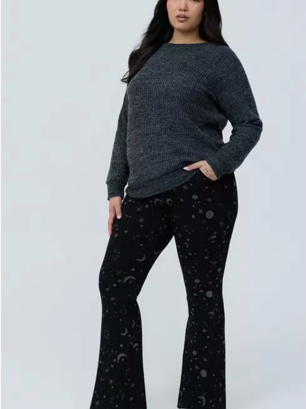 torrid Black Galaxy Moon & Star Flare Pants